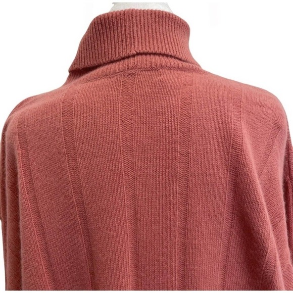 Montrer Italian Wool Angora Dusty Pink Knit Pullover Turtleneck Sweater - Picture 7 of 14